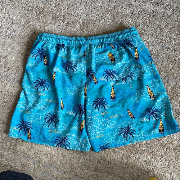 Corona Swim Shorts Swimming Board Shorts Palm Trees Beer Lined Blue: 2XL 44/46 - Picture 6 of 6
